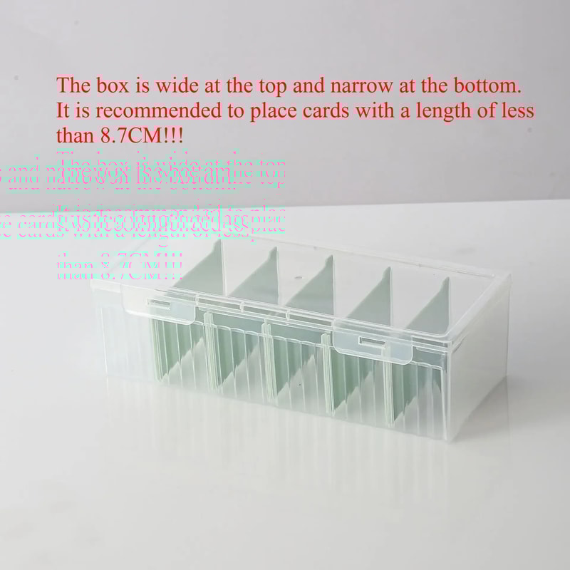Clear Plastic Organizer Box for Game Cards with Adjustable Dividers Perfect Storage Solution for Collectors