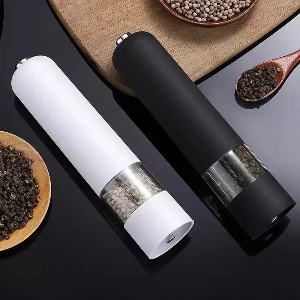 Electric Automatic Salt and Pepper Grinder with LED Light Adjustable Coarseness Spice Mill for Kitchen Cooking