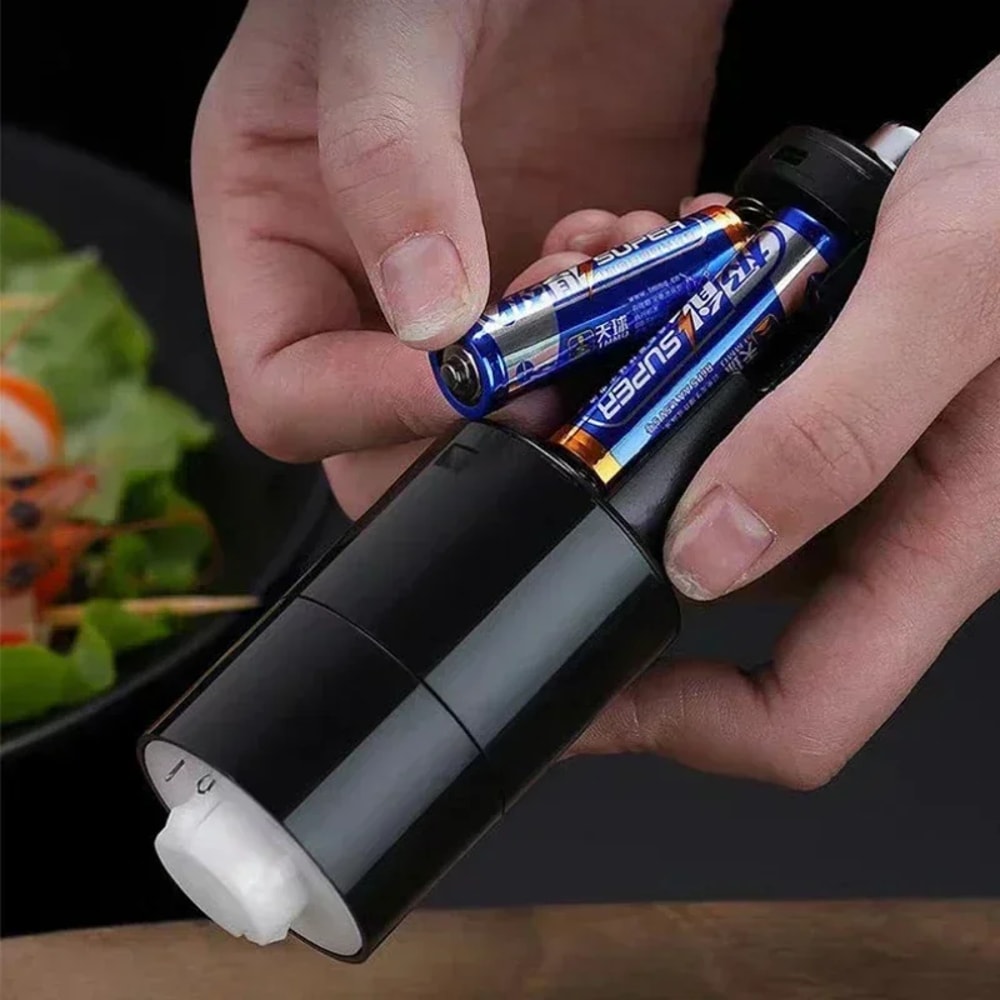 Electric Automatic Salt and Pepper Grinder with LED Light Adjustable Coarseness Spice Mill for Kitchen Cooking