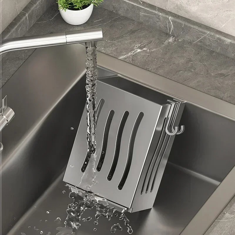 Multifunctional Kitchen Utensil Rack WallMounted Or Freestanding Plastic Cutlery Storage With Drain 1