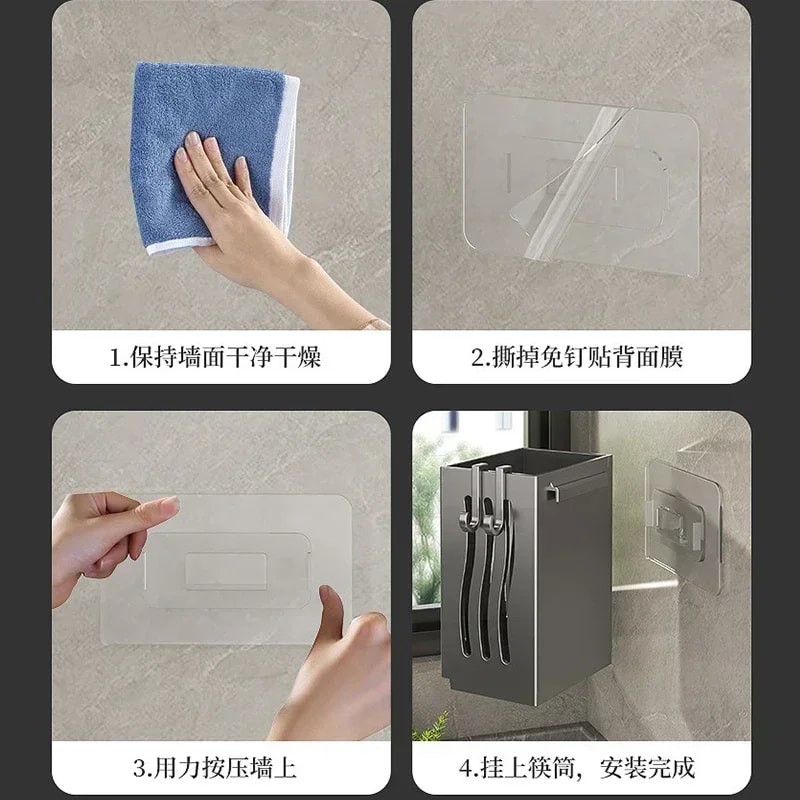 Multifunctional Kitchen Utensil Rack WallMounted Or Freestanding Plastic Cutlery Storage With Drain 4