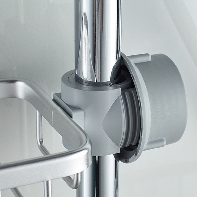 Adjustable Bathroom Faucet Storage Rack Shower Shampoo Soap Holder Kitchen Sink Drain Organizer 2
