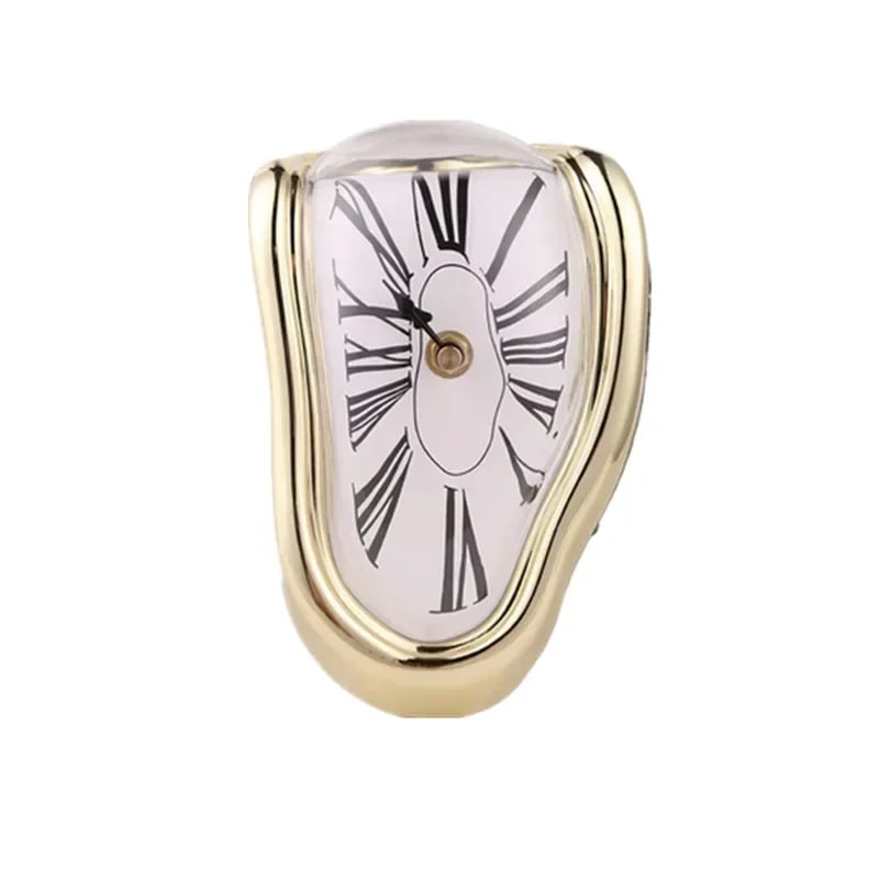 Surreal Melting Clock In Salvador Dali Style Unique Wall Art For Home Garden Decor 1
