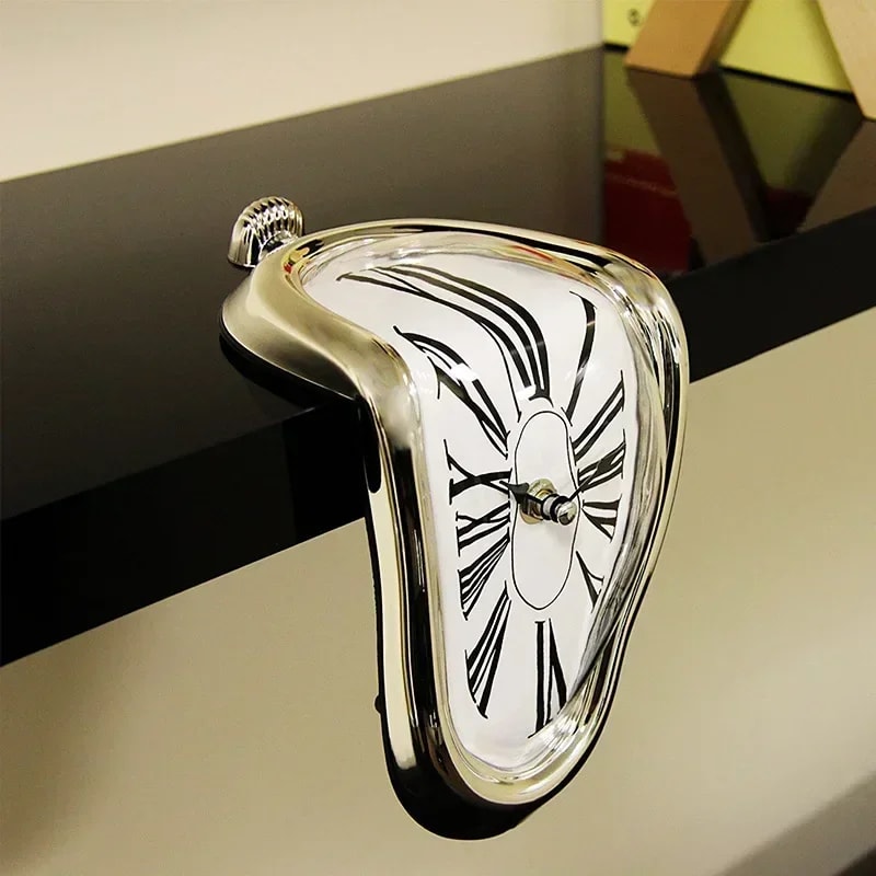 Surreal Melting Clock In Salvador Dali Style Unique Wall Art For Home Garden Decor 5