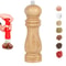 Solid Wood Salt And Pepper Grinder Set Adjustable Spice Mill For Kitchen Cooking 0