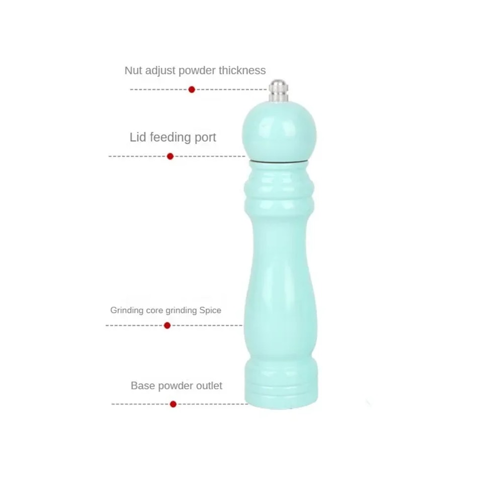 Solid Wood Salt And Pepper Grinder Set Adjustable Spice Mill For Kitchen Cooking 5