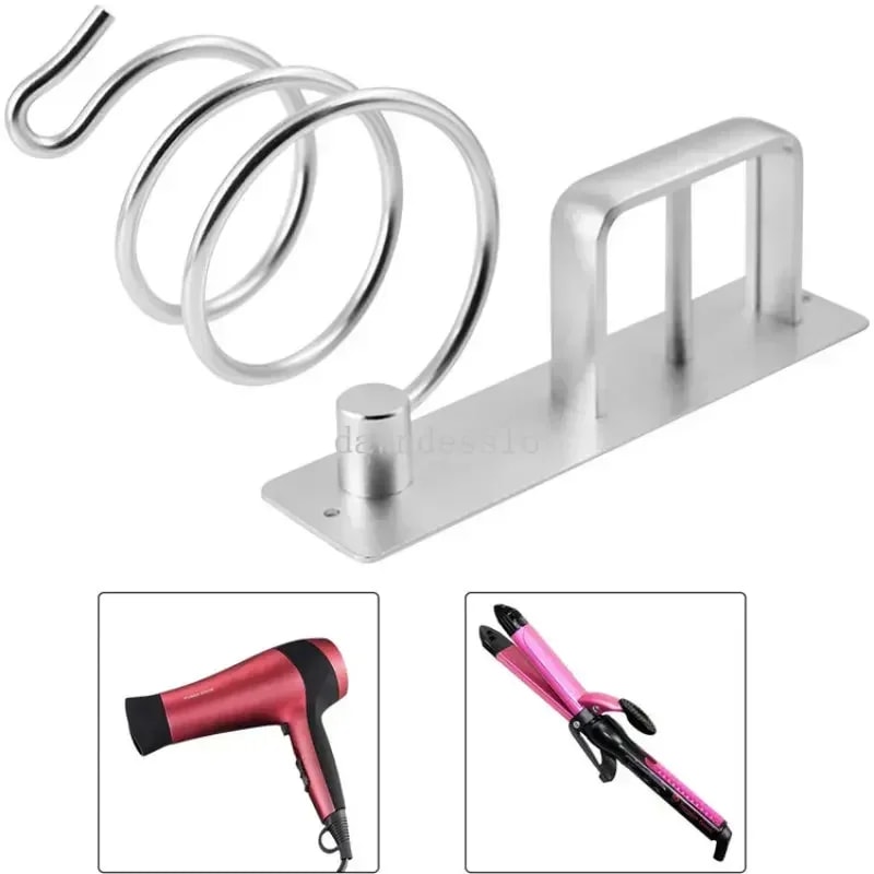 WallMounted Hair Dryer And Straightener Holder Organized Bathroom Storage Rack For Hair Tools 3