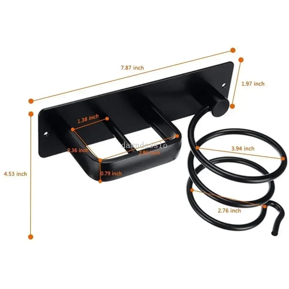 WallMounted Hair Dryer And Straightener Holder Organized Bathroom Storage Rack For Hair Tools 5