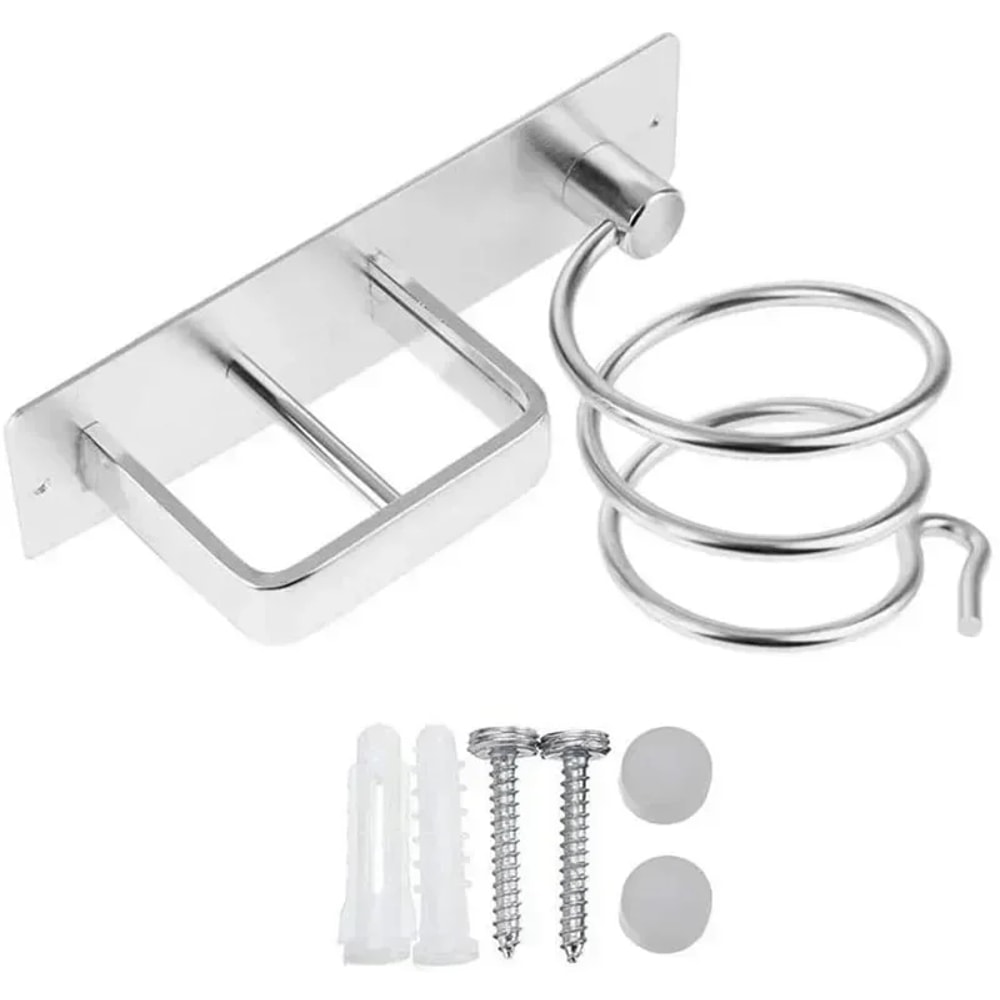 WallMounted Hair Dryer And Straightener Holder Organized Bathroom Storage Rack For Hair Tools 6