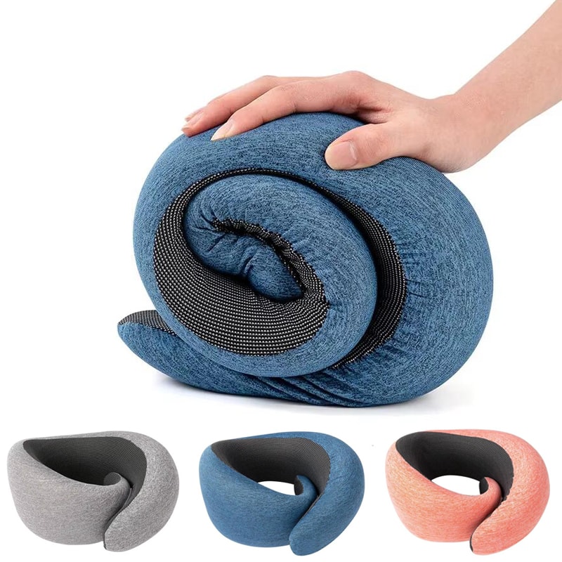 U Shape Memory Foam Neck Pillow Snail Travel Neck Pillow For Comfortable Relaxation Portable Cervic 0