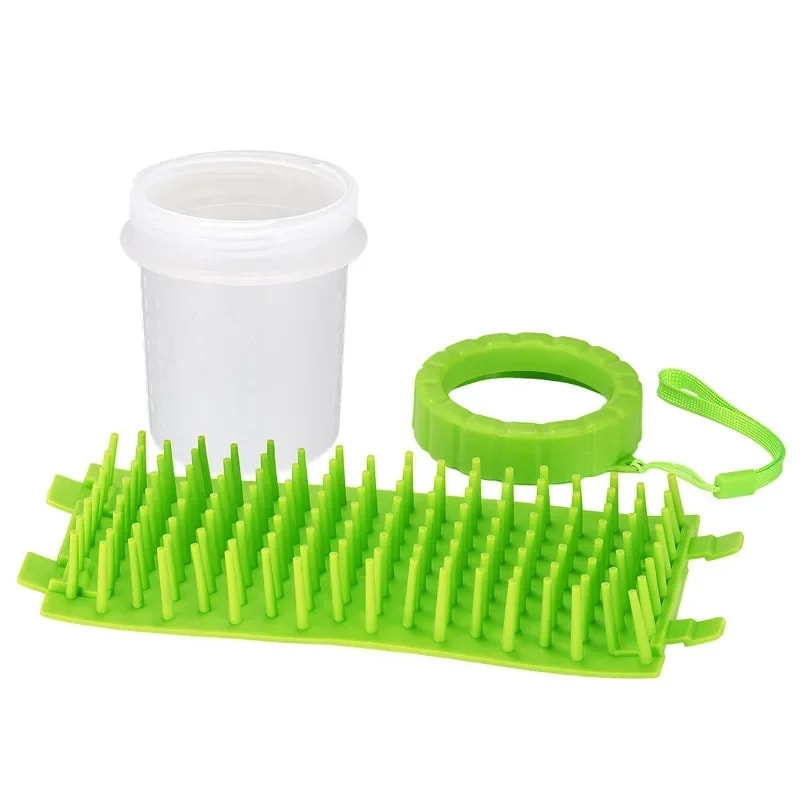 Pet Foot Washing Cup for Dogs & Cats Automatic, Portable Paw Cleaner & Wash Brush for Dirty Paws