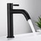 Stainless Steel Basin Faucet Modern Single Cold Water Tap in Black Silver Color Deck Mounted, Lengthened & Raised.