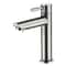 Stainless Steel Basin Faucet Modern Single Cold Water Tap in Black Silver Color Deck Mounted, Lengthened & Raised.