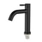 Stainless Steel Basin Faucet Modern Single Cold Water Tap in Black Silver Color Deck Mounted, Lengthened & Raised.