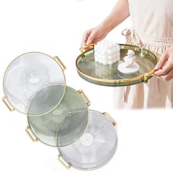 round acrylic storage tray for coffee table & tea cup organization elegant home decor tray for aromatherapy & tea cups