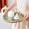 Round Acrylic Storage Tray for Coffee Table & Tea Cup Organization Elegant Home Decor Tray for Aromatherapy & Tea Cups