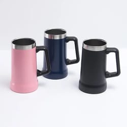 large capacity thermal mug for beer hours ice cold, stainless steel handle beer mug thermos