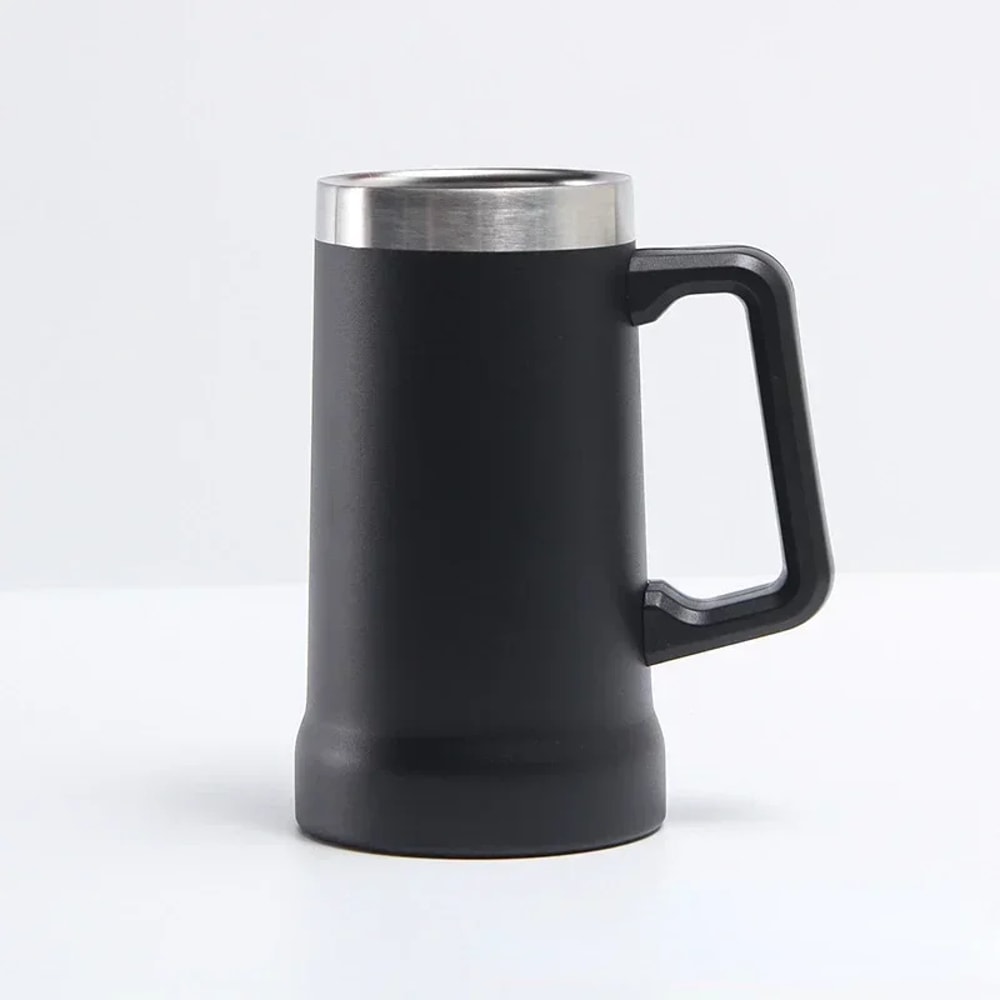 Large Capacity Thermal Mug For Beer Hours Ice Cold Stainless Steel Handle Beer Mug Thermos 8
