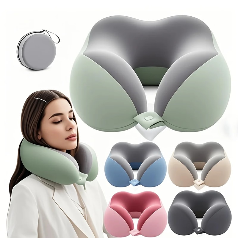 Comfortable U Shaped Neck Pillow With Storage Bag Ideal For Travel Napping And Office Use 1