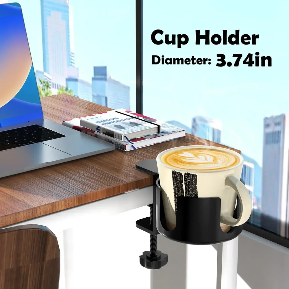 Adjustable Desk Cup Holder Stand Universal Arm Clamp For Coffee Mugs Water Bottles And More 5