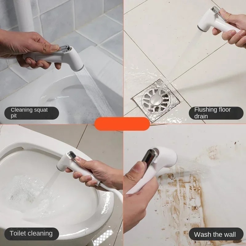 Portable Bidet Sprayer Set With Handheld Toilet Bidet Retractable Spring Hose Mounting Bracket Swi 2