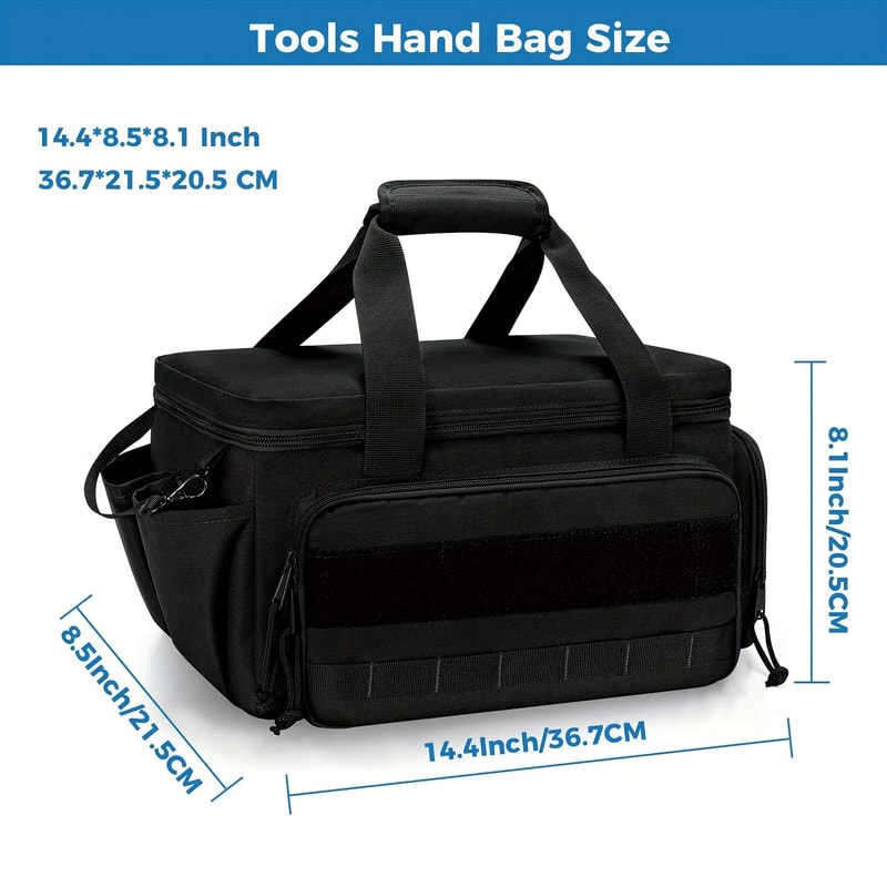 Heavy Duty Tool Organizer With Pouch Bags And NonSlip Base For Electricians Carpenters And Repairme 5
