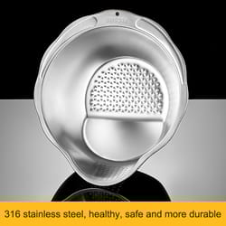stainless steel rice washer strainer bowl multi purpose sieve for rice, fruit, and kitchen straining