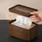 Elegant Walnut Wood Grain Tissue Box HighEnd Chinese Style For Living Room Office Dining Table 1
