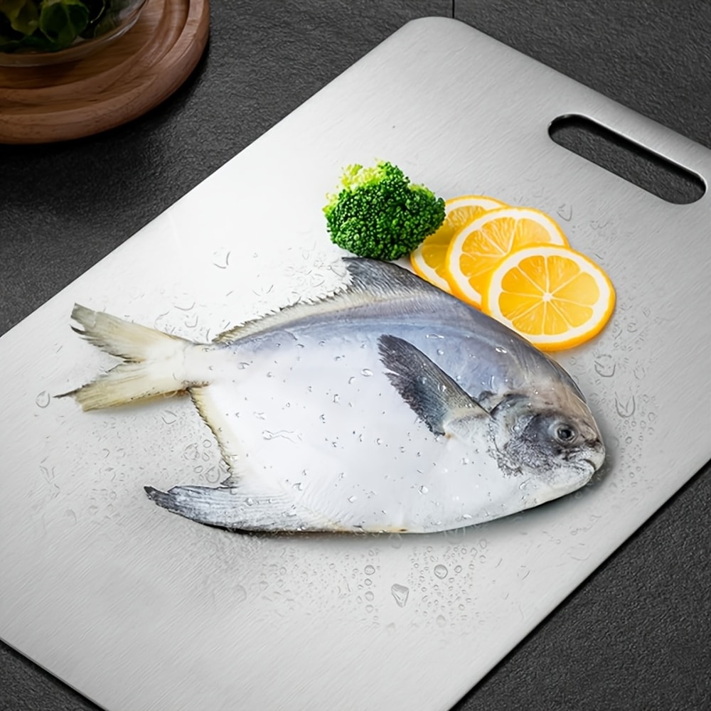 Stainless Steel Cutting Boards Set NonSlip BPA Free Rustproof With Juice Groove 2
