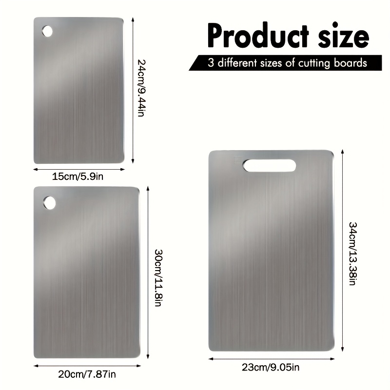 Stainless Steel Cutting Boards Set NonSlip BPA Free Rustproof With Juice Groove 4