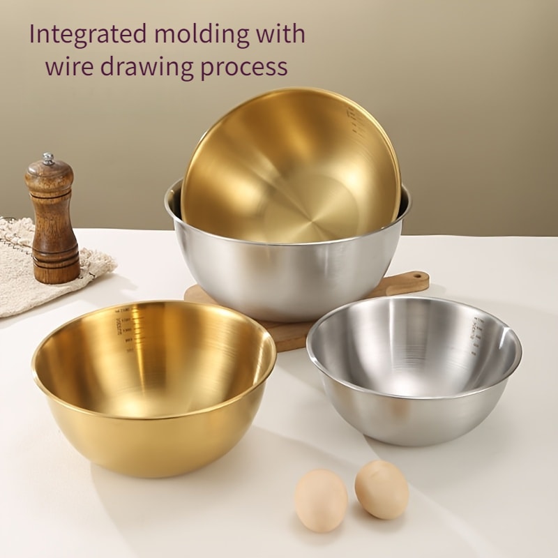 Stainless Steel Mixing Bowls Set For Kitchen Use Ideal For Mixing Kneading Dough And Serving Salads 2