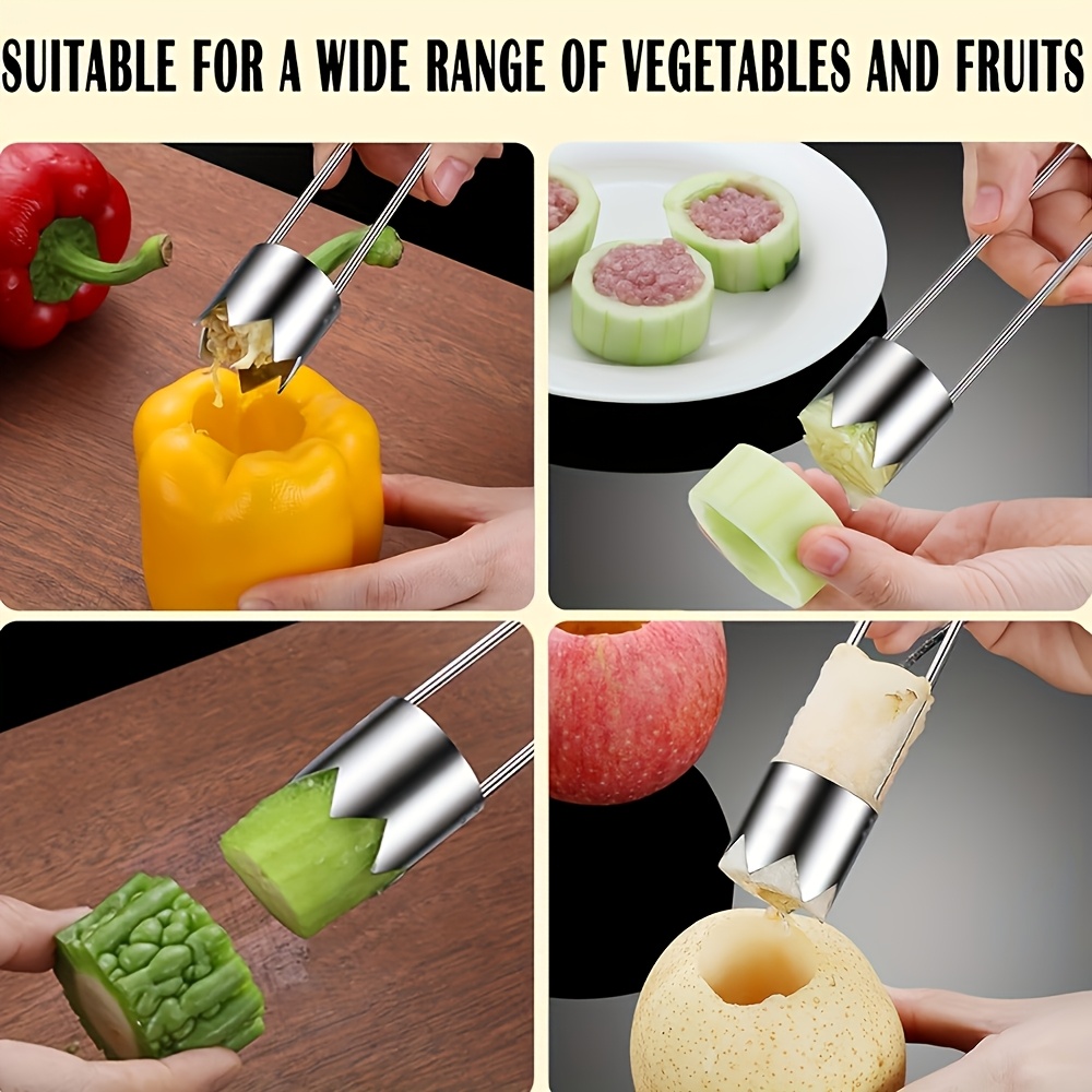 Stainless Steel Corer Tool For Fruits Veggies Effortless Core Removal For Apples Peppers Tomatoes 2