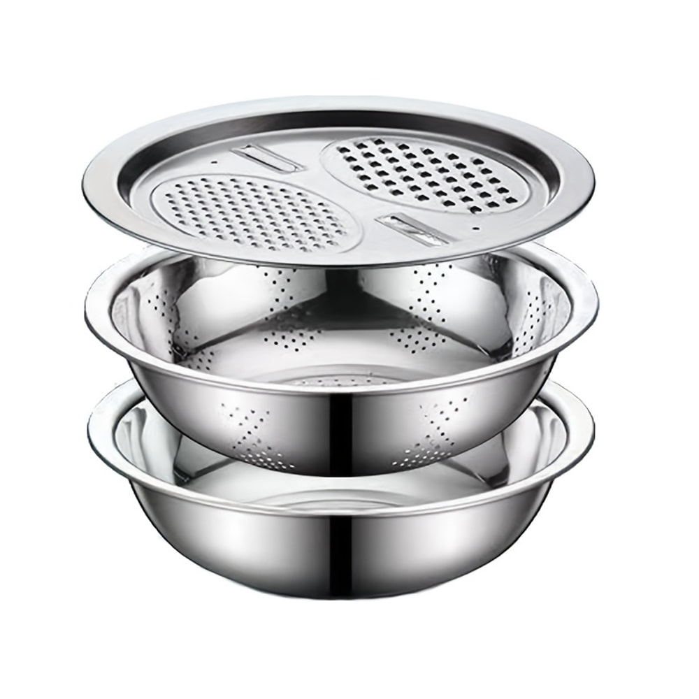 Stainless Steel Kitchen Set Grinder Strainer Bowl Combo With Drain System Dishwasher Safe For Frui 4