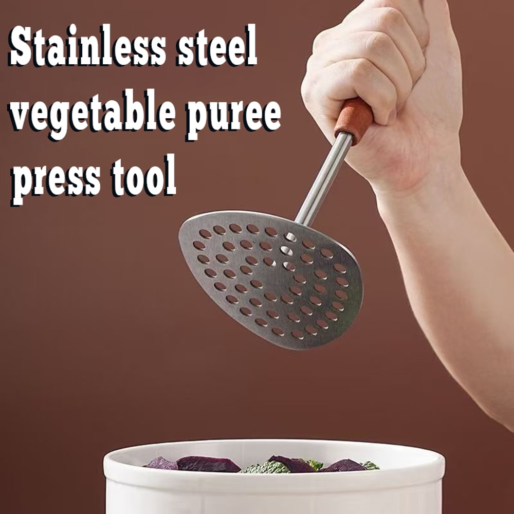 Heavy Duty Stainless Steel Potato Masher With Fine Mesh Platen For Smooth Purees And Veggies 5