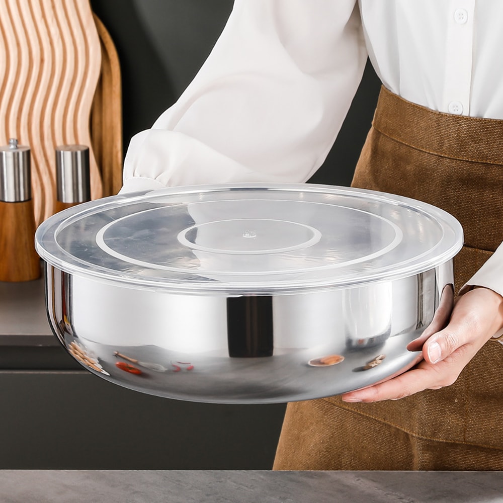 Large Stainless Steel Mixing Bowls Rust Resistant for Dough Kneading, Pasta Making, and Vegetable Washing