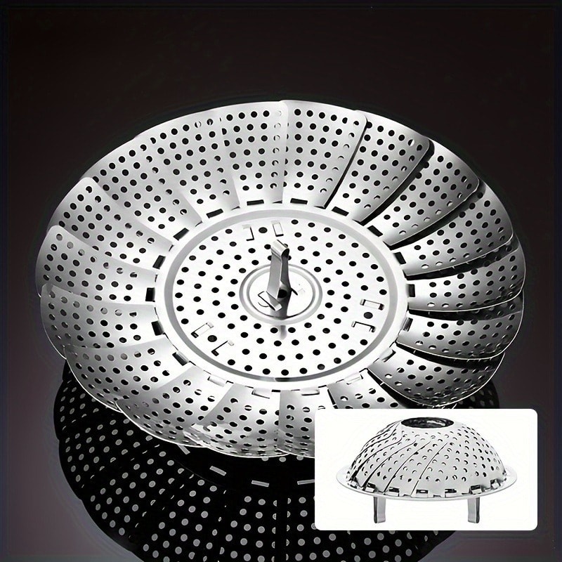 Stainless Steel Steamer Basket Foldable Steamer Rack For Pots Durable Easy To Clean Veggie Stea 0