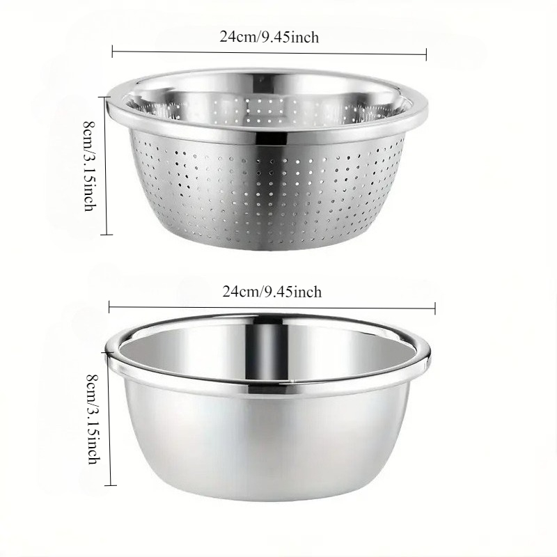 Stainless Steel Colander Set Heavy Duty Strainer For Vegetables Fruit Pasta And More 5