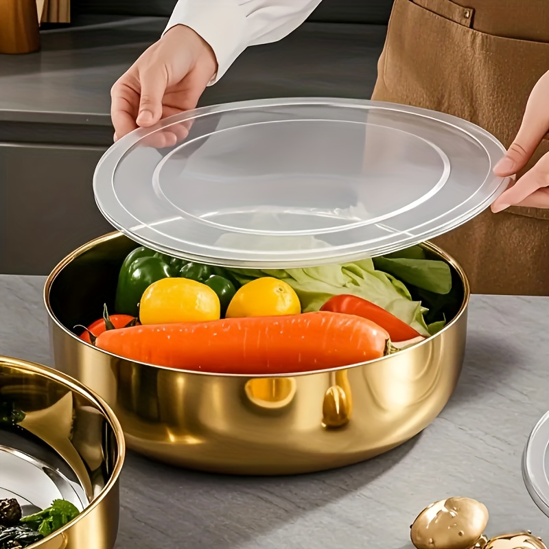 Stainless Steel Mixing Bowls With Lids Commercial Dough Mixer For Kitchen Dishwasher Safe 2