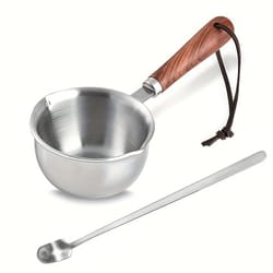 stainless steel pot with wooden handle dishwasher safe for cooking & candle wax melting