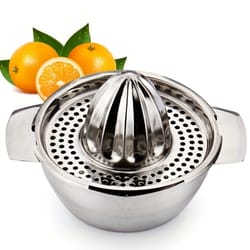heavy duty stainless steel manual citrus juicer press for oranges, lemons, and pomegranates, dishwasher safe