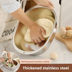 heavy duty stainless steel mixing bowl for dough kneading & vegetables food-grade, dishwasher safe
