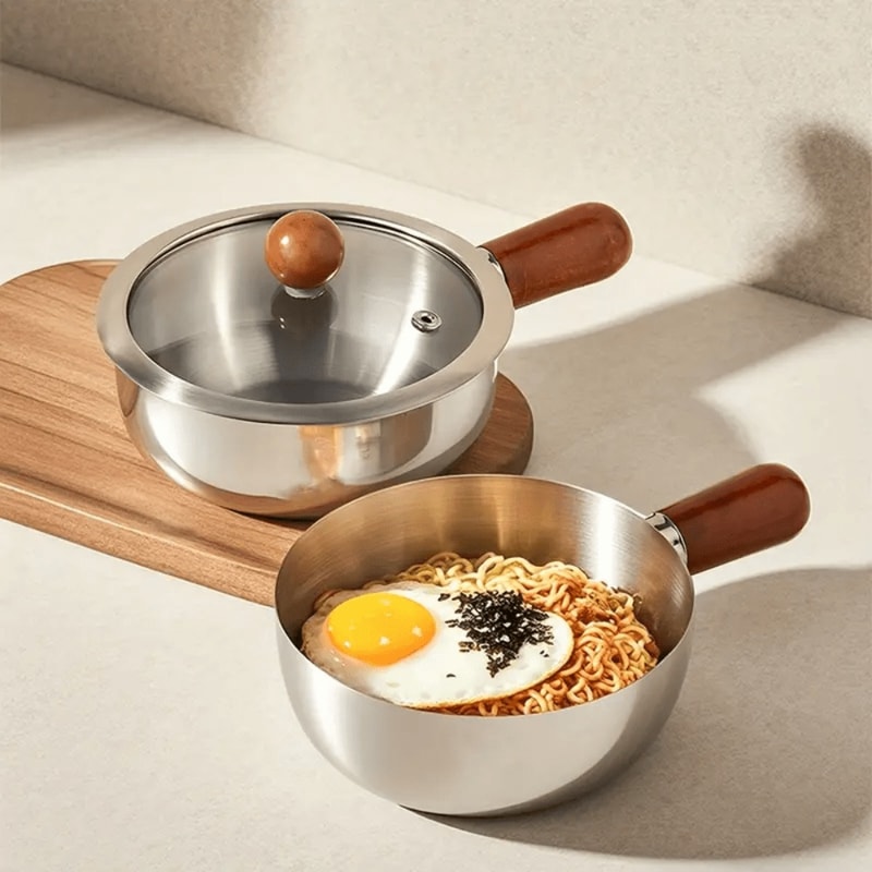 Pasta Cooker With Wooden Handle Induction Compatible NonSlip Base Pot For Even Heat Distribution 0