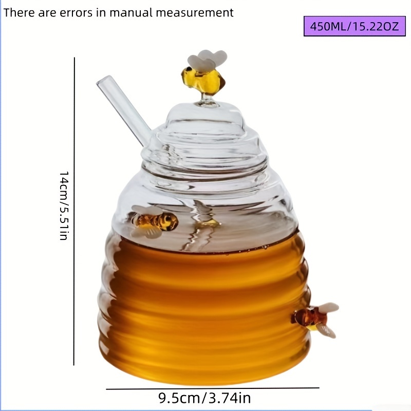 AnimalThemed Borosilicate Glass Honey Jar With Lid Perfect For Kitchen Dining 5