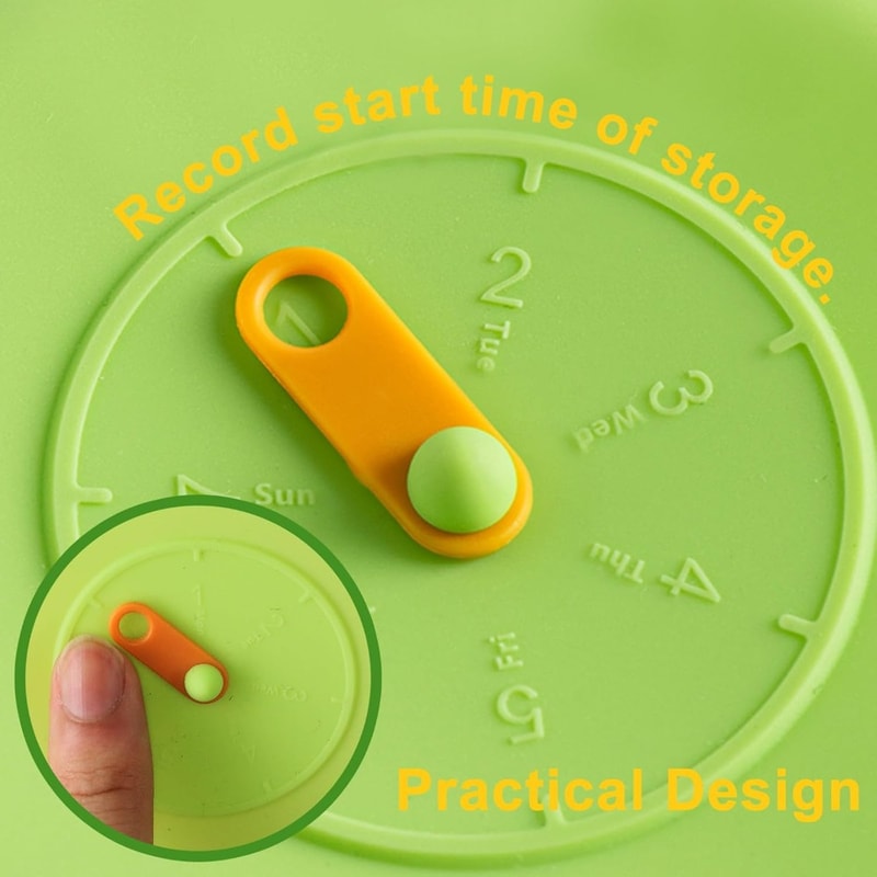 Silicone Stretch Food Covers EcoFriendly Reusable Lids With Pull Tab Weekly Tracker For BowlsJarsC 4