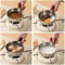 Stainless Steel Saucepan with Glass Lid & Wooden Handle Multipurpose Cooking Pot for Frying, Sauteing & Serving Food