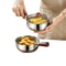 Stainless Steel Saucepan with Glass Lid & Wooden Handle Multipurpose Cooking Pot for Frying, Sauteing & Serving Food