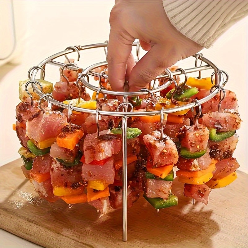 Air Fryer Skewers Rack Stainless Steel Kabob Skewers For Healthy OilFree Cooking Of Chicken Vegeta 0
