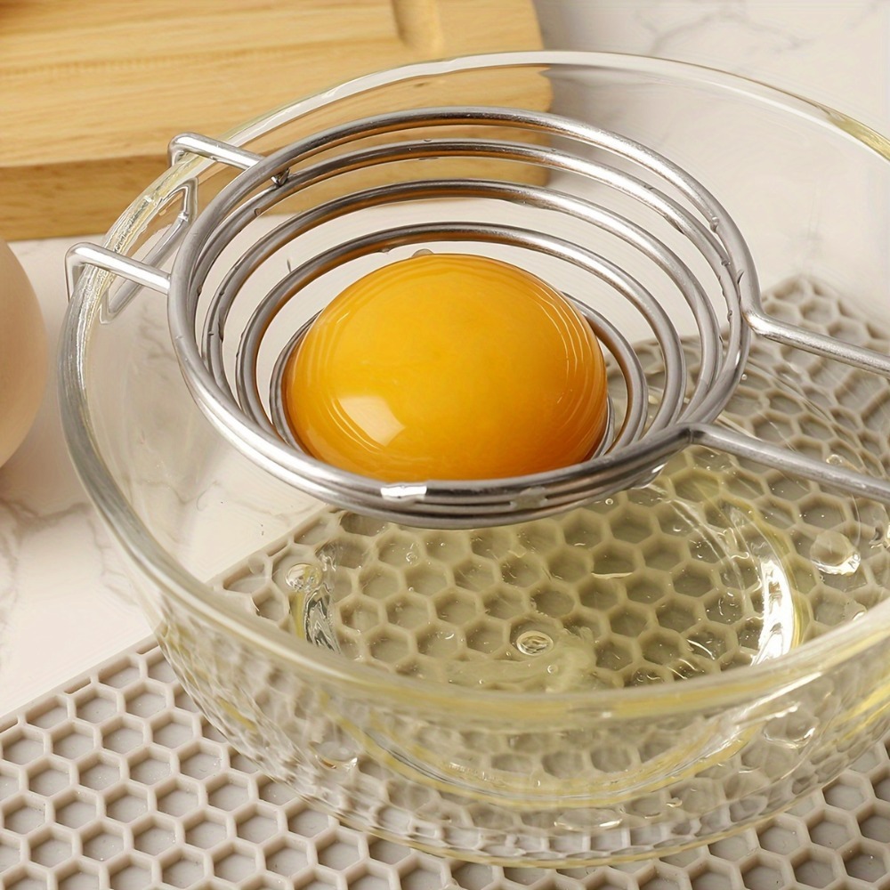 Stainless Steel Egg Separator Tool Extended Handle Yolk White Separator For Quick Baking 0