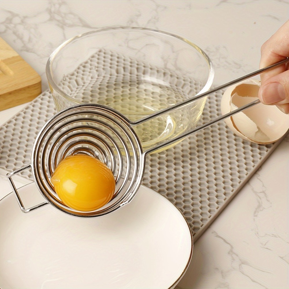 Stainless Steel Egg Separator Tool Extended Handle Yolk White Separator For Quick Baking 3