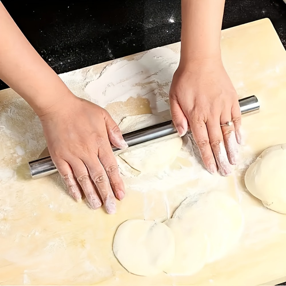 Stainless Steel Rolling Pin For Baking Hollow Lightweight Dough Roller For Cookies Pie Dumplings P 2